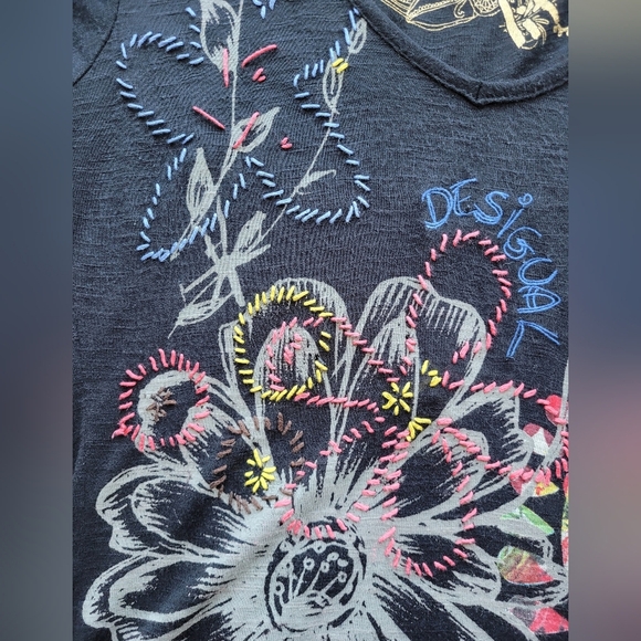 Vintage Desigual Mini Dress with Button Back, GUC, Size M - Picture 9 of 11